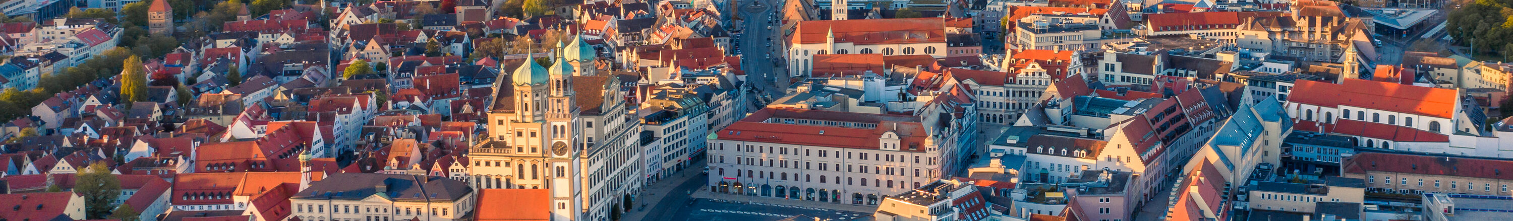 Stadtansicht von Augsburg, von oben.